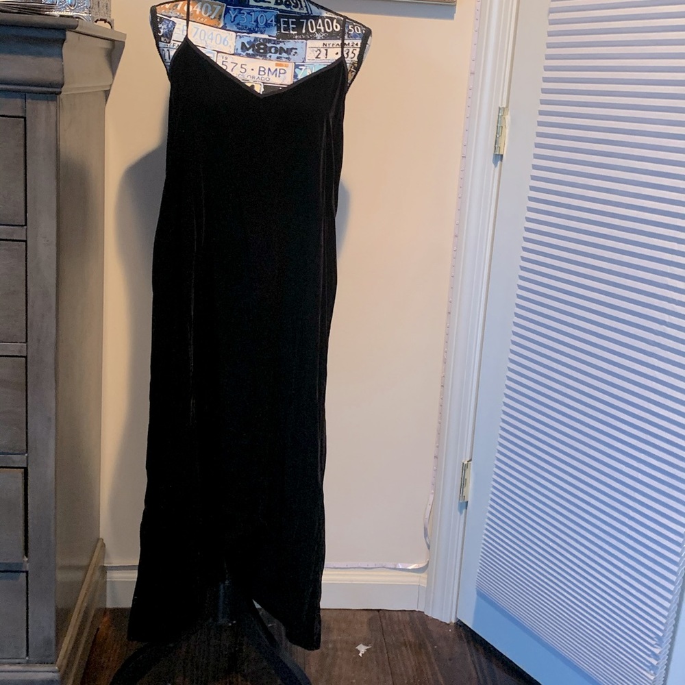 Black velvet maxi dress